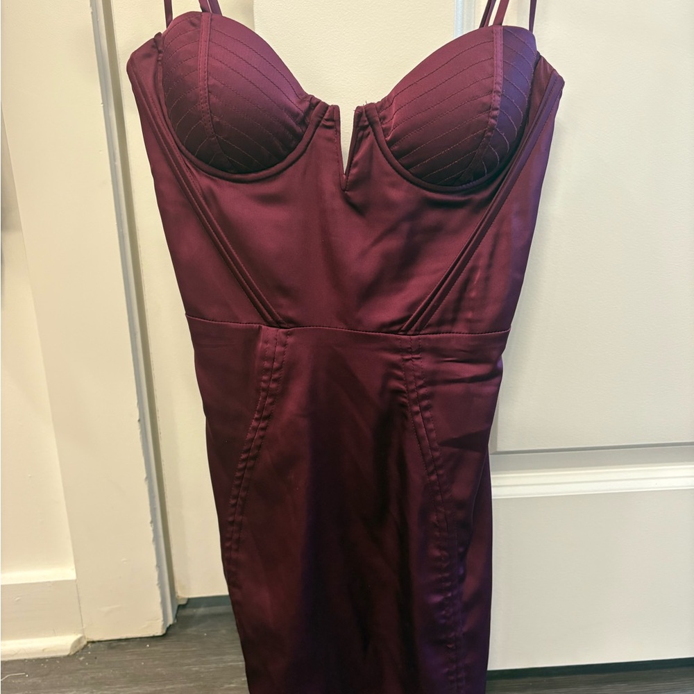 Oh Polly Burgundy Mini Dress - Picture 2 of 3